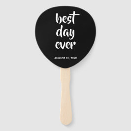 Leque Script casual preto | Ventilador De Casamento De T