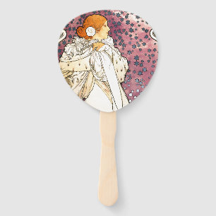 Leque Senhora Lírio Flor Mão Fã de Nouveau da arte de