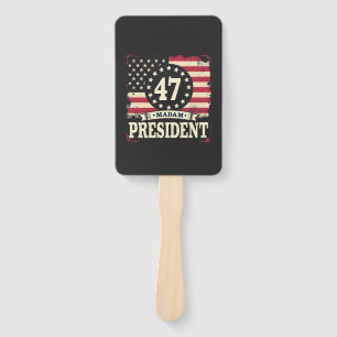 Leque Senhora Presidente, bandeira americana 47 harris W