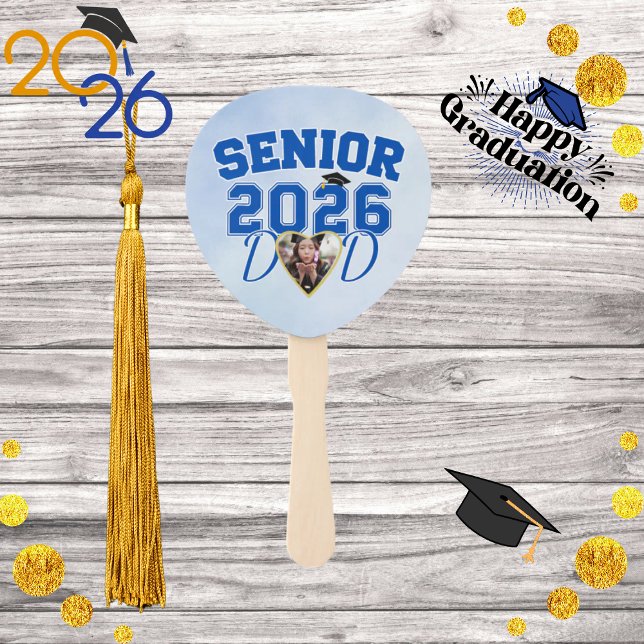 Leque Senior Dad Class of 2026  Personalized Photo  (senior dad 2026 fan front)