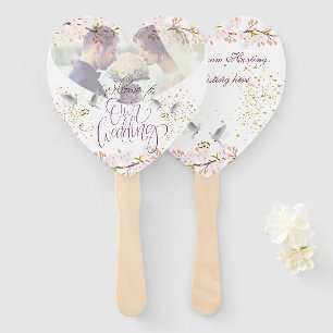 Leque Set de abanicos con Flores Palomas