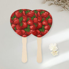 Leque Set of 10 Fresh Strawberry Design Fans