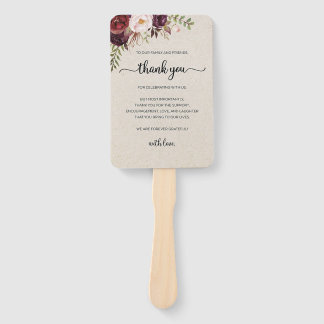 Leque Set of Fans (Elegant Rustic Marsala Floral Save)