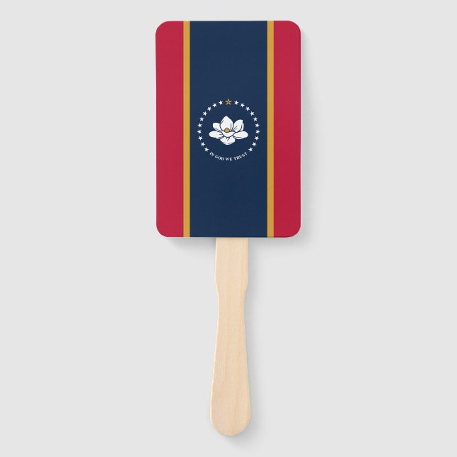 Leque Set of hand fans with flag of Mississippi, USA (Frente)