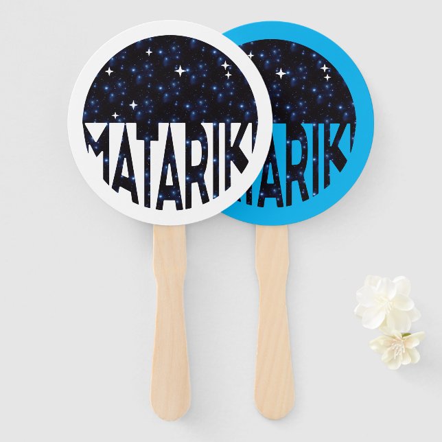 Leque Sete Irmãs da Nova Zelândia Maori MATARIKI 2b (Frente e Verso)