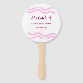 Leque She Catch it pink spiral watercolor lines bridal 