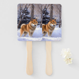 Leque Shiba Inu Deixe Nevar Natal