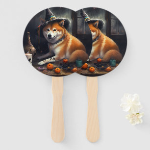 Leque Shiba Inu Pumpkins Halloween Assustado