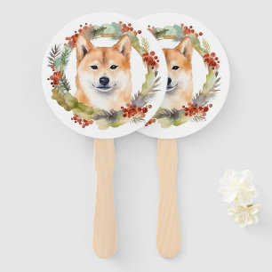 Leque Shiba Inu Wreath Festivo
