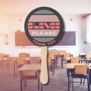 Leque Silêncio por favor assine personalizável