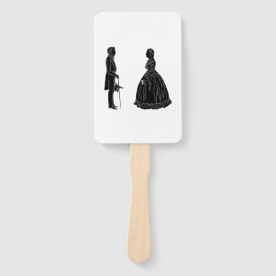 Leque silhueta de abraham lincoln mary todd lincoln