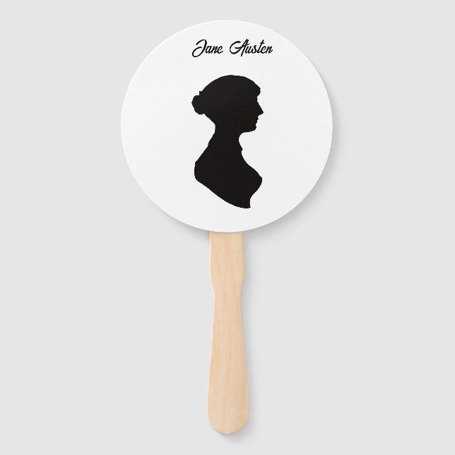 Leque Silhueta e Citações de Jane Austen (Frente)