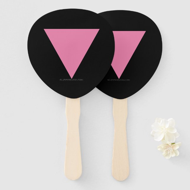Leque Símbolo rosa brilhante do triângulo rosa do Slippe (Frente e Verso)
