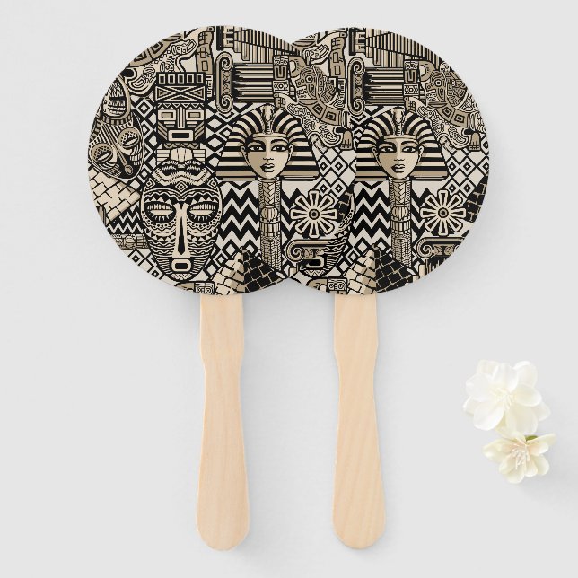 Leque Símbolos Históricos Antigos Estilo de Tatuagem (Frente e Verso)