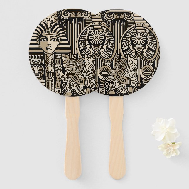 Leque Símbolos Históricos Antigos Estilo de Tatuagem (Frente e Verso)