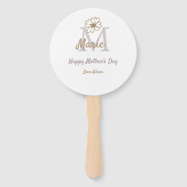 Leque simple minimal mother's day monogram golden gray f
