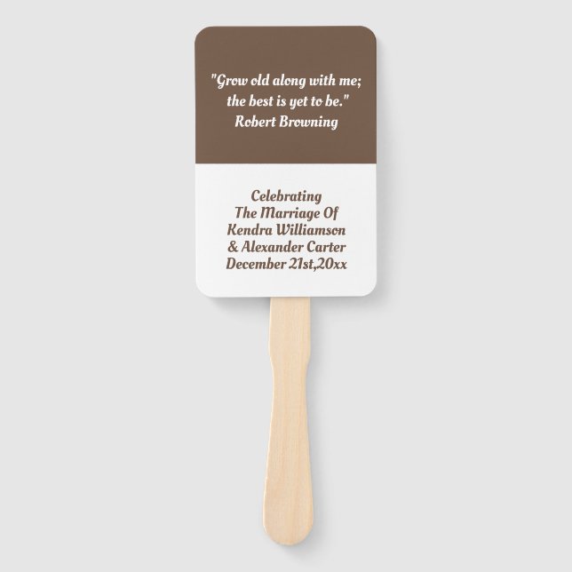 Leque Simples Casamento de Casamento de Citação de Amor  (Frente)