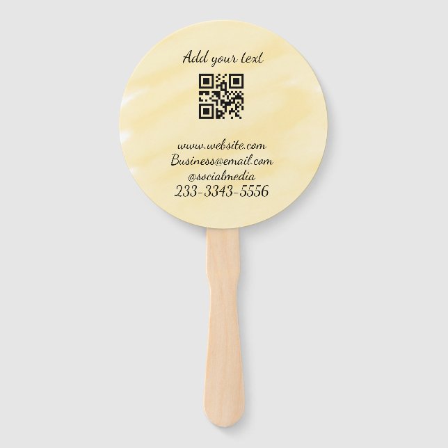 Leque simples código QR personalizado adicionar seu nome (Frente)