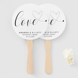 Leque Simples Coração de Amor Casamento Fofo