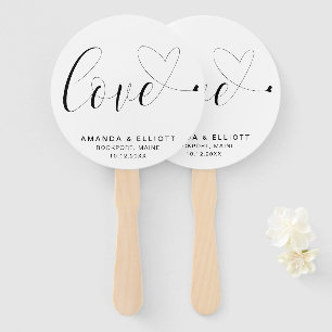 Leque Simples Coração de Amor Casamento Fofo