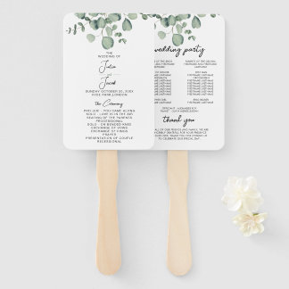Leque Simples Festa de casamento Eucalyptus Greenery