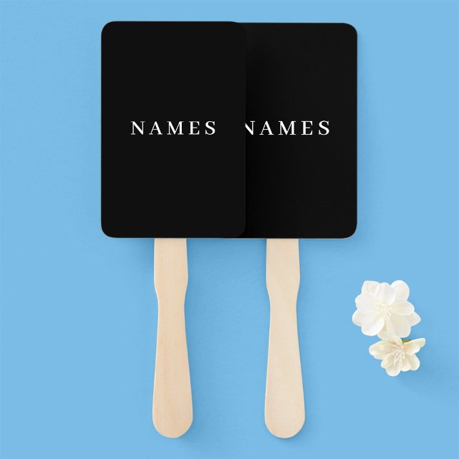 Leque Simples Preto Personalizado Adicionar Seu Nome Ele (Criador carregado)