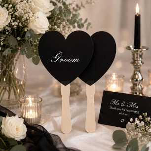 Leque Sinal de casamento preto e branco