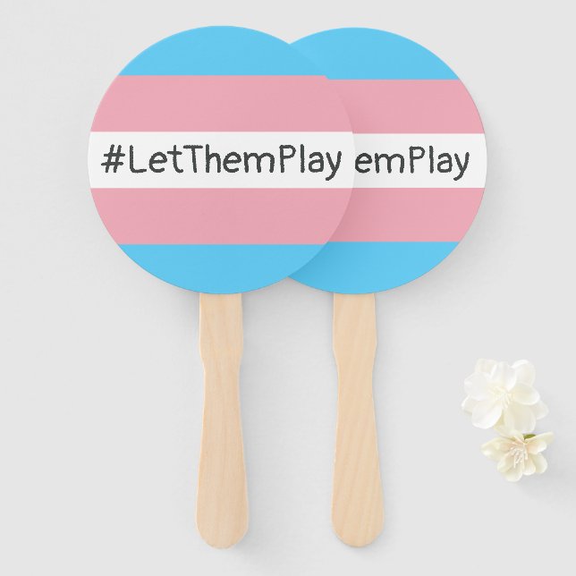 Leque Sinalizador Trans #LetThemPlay (Frente e Verso)