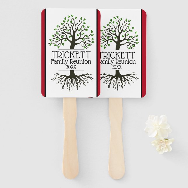 Leque Sindicato da Família Árvore da Família Vermelha Es (Frente e Verso)