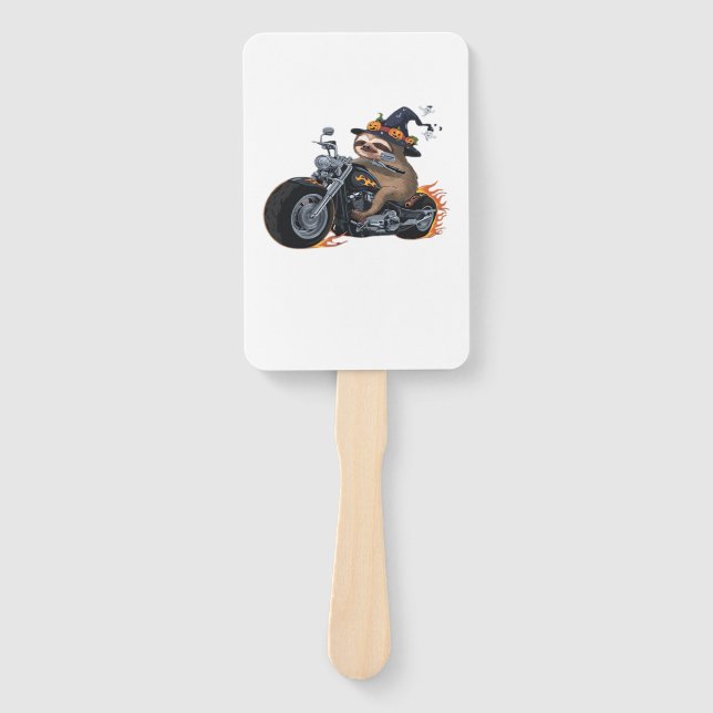 Leque Sloth Sloth Motorcycle Ride Halloween Biker Divert (Frente)