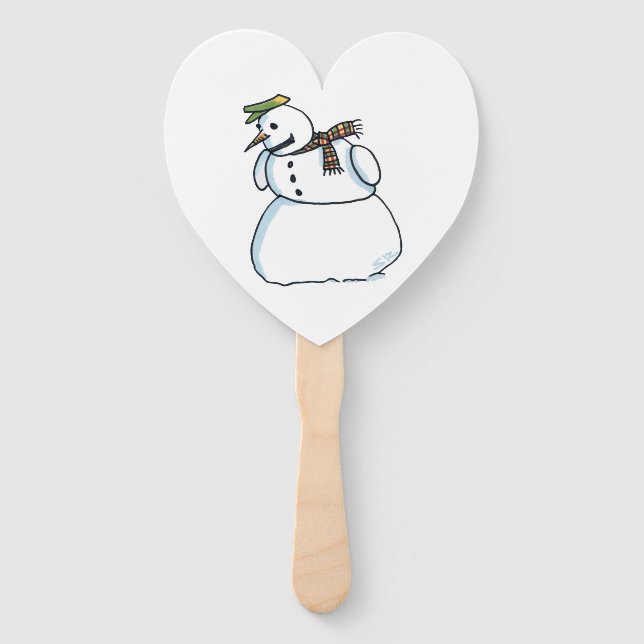 Leque Snowman heart hand fans (Frente)