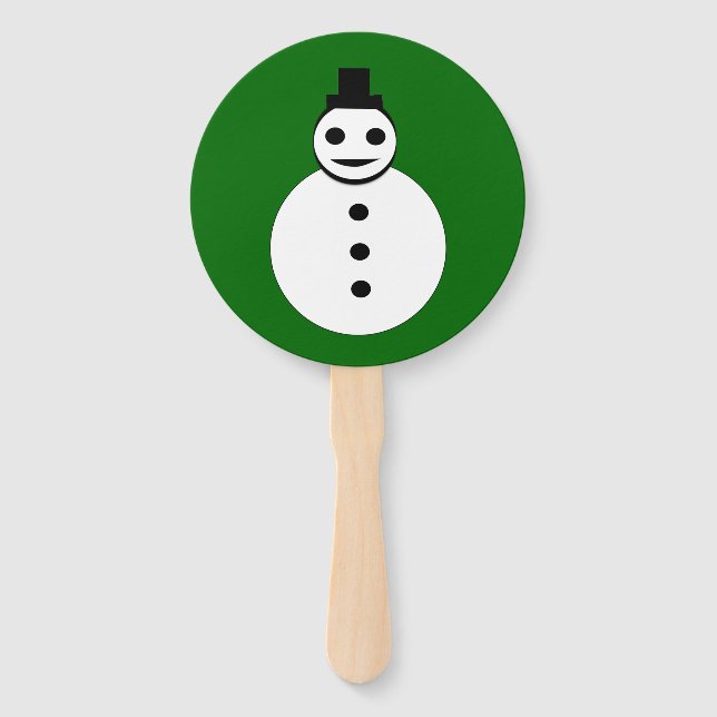 Leque Snowman sorridente de Natal (Frente)