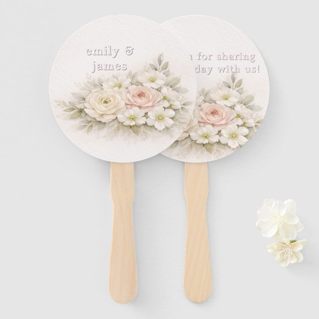 Leque Soft Editorial Botanical Wedding (Frente e Verso)
