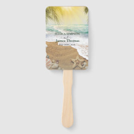 Leque Sol Elegante E Praia Do Oceano Azul