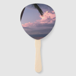 Leque Sombras do céu roxo em um ventilador portátil