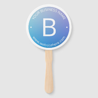 Leque Sombreado Azul e Roxo com Texto Editável