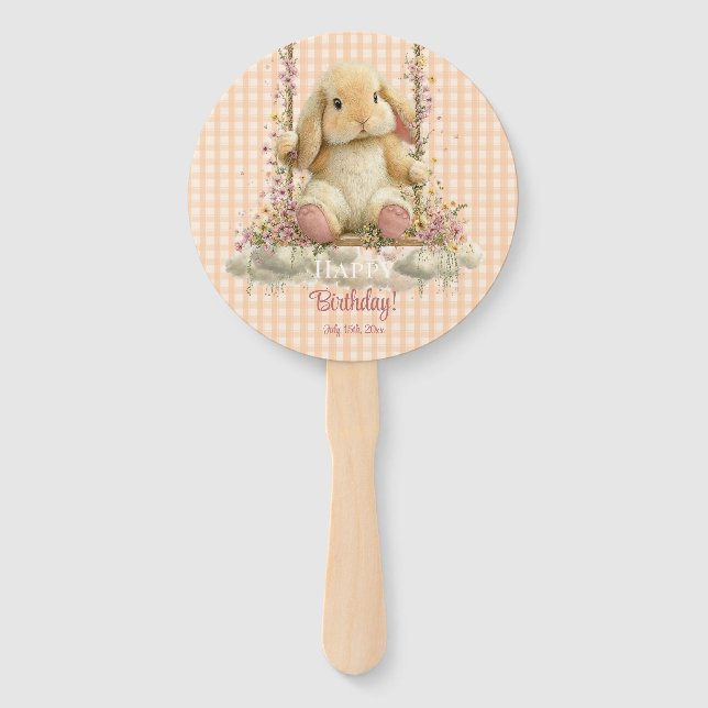 Leque Somebunny is Turning One Handheld Party Fans (Verso)