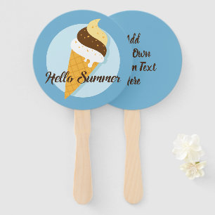 Leque Sorvete de texto personalizado Conjunto de ventila