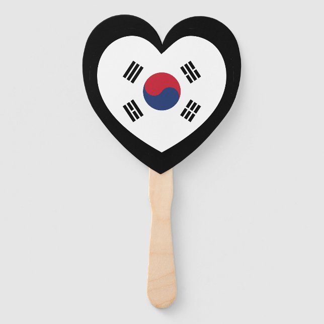 Leque South Korea Flag Heart (Frente)