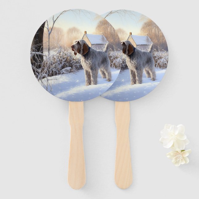 Leque Spinone Italiano Let It Snow Natal (Frente e Verso)