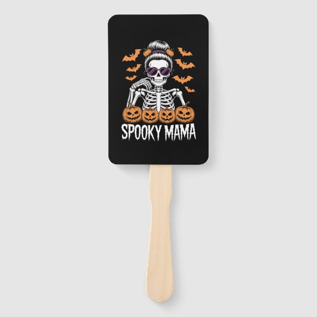 Leque Spooky Mama Cool Halloween Skeleton (Frente)