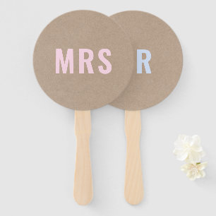 Leque Sr. ou Sra.?   Rustic Kraft Bride Groom Weding Gam