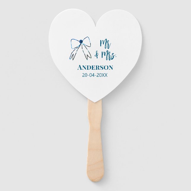 Leque Sr. & Sra. adicione nome data casamento favor arco (Frente)