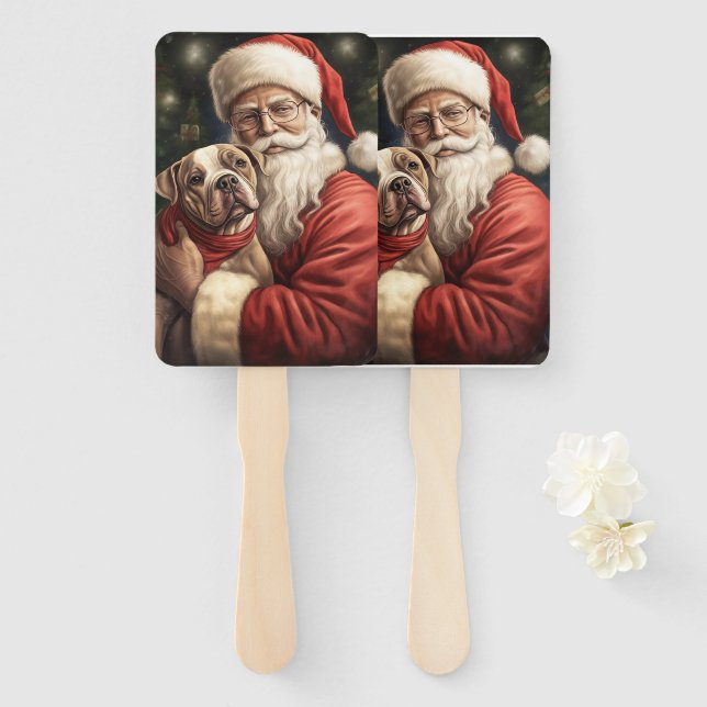 Leque Staffordshire Americana no Natal do Papai Noel (Frente e Verso)