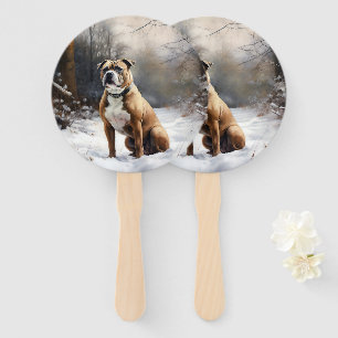 Leque Staffordshire Bull Terrier Deixe Nevar Natal