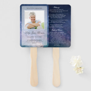 Leque Starry Night In Loving Memory Funeral Program