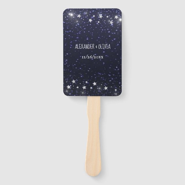 Leque Starry Night Weding Favor Hand Fan (Frente)