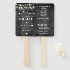 Leque String Lights Black Barn Wood Wedment Program