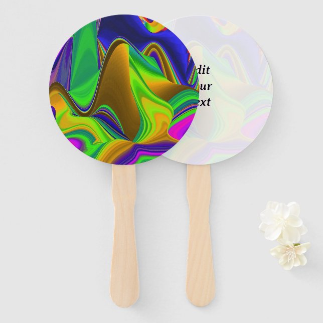 Leque Summerrainbow, Abstrato 3D Rainbowart (Frente e Verso)