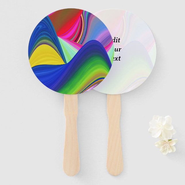 Leque Summerrainbow, Abstrato 3D Rainbowart (Frente e Verso)